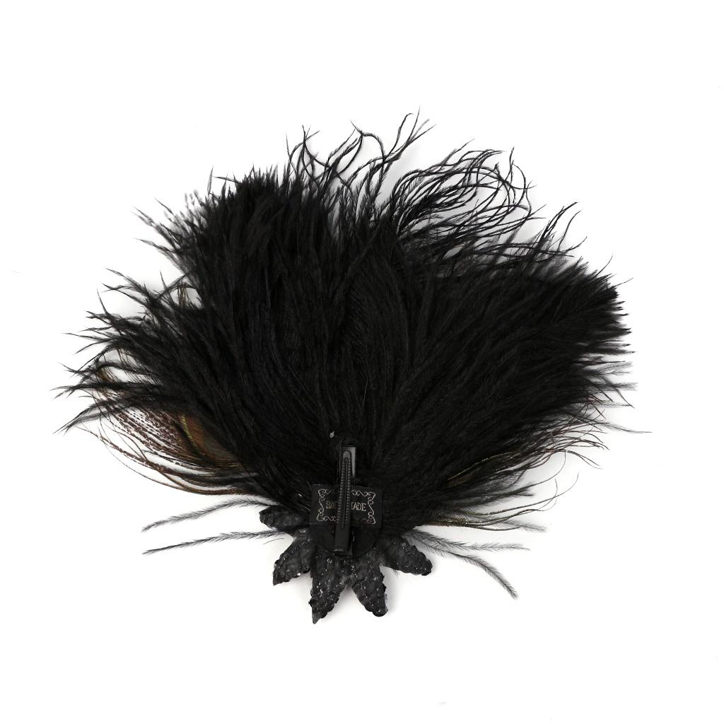 Retro Sequin Feather Flapper Headband 1920s Great  Vintage Hair Clip