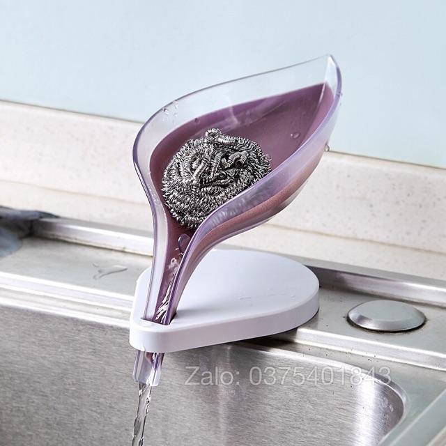 Khay đựng xà bông gắn chậu rửa hình lá