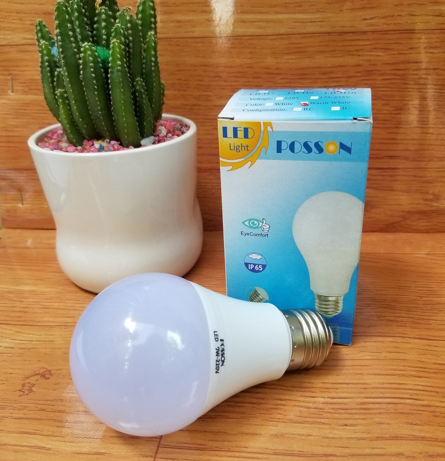 10 Bóng đèn Led 9w 10w bup tròn A60 tiết kiệm điện thân kín chống nước mưa Posson LB-9x