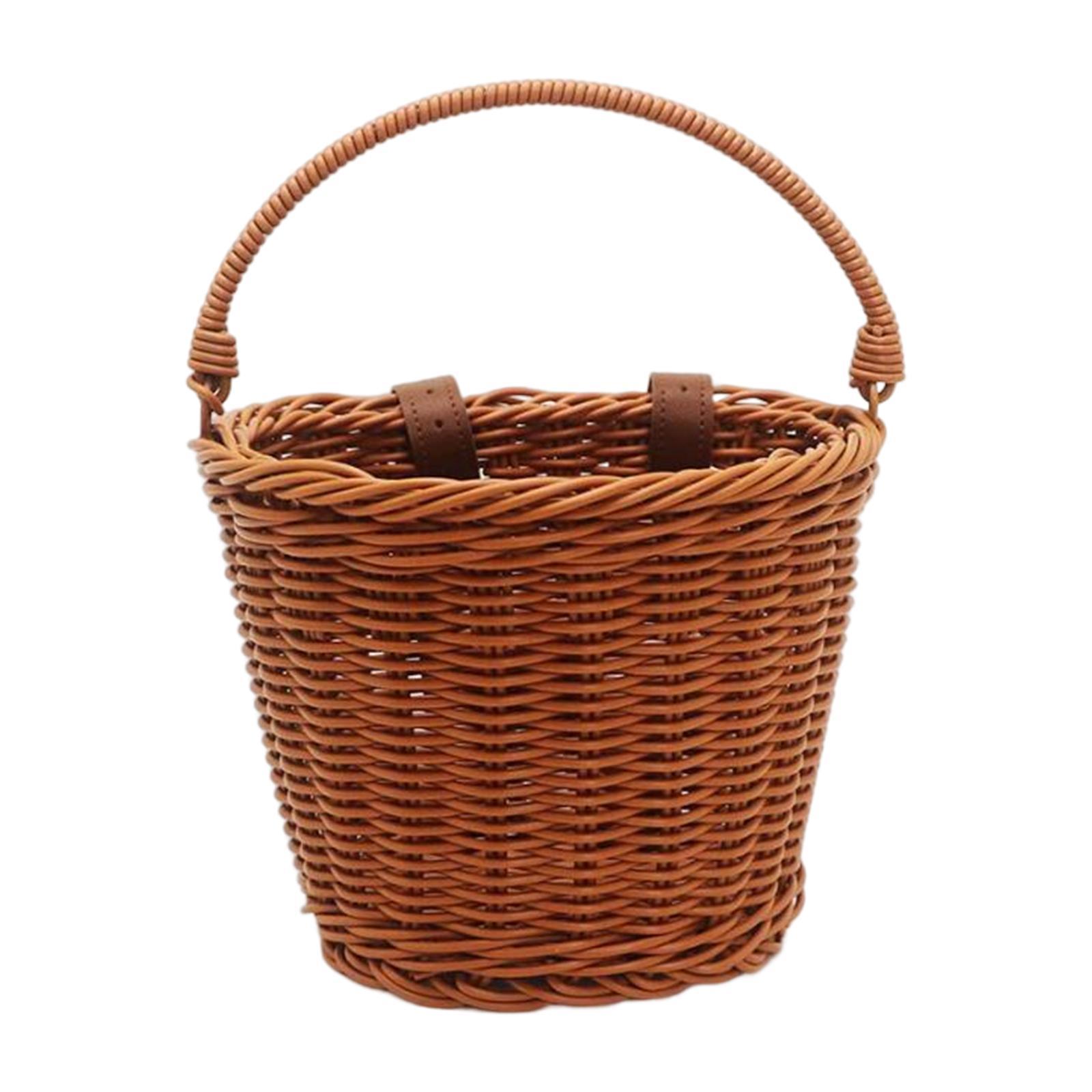 Children's Basket, Kids Bike Basket, Detachable Electric Bike Basket, Woven Front with Handle Shopping Vegetable Basket for Kids