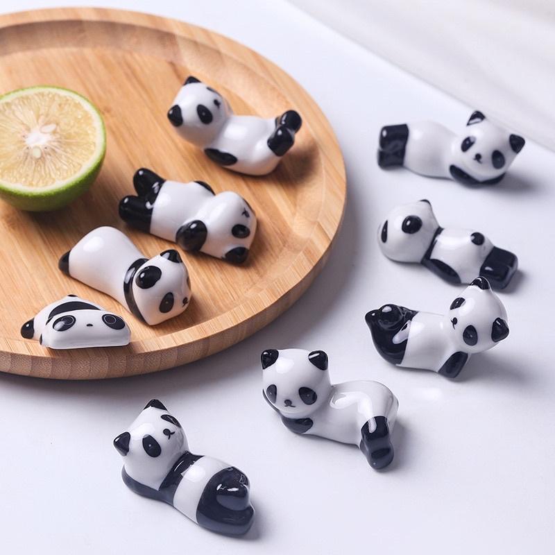 Gác đũa sứ gấu trúc kiểu Nhật các dáng, gác đũa sứ men bóng đẹp