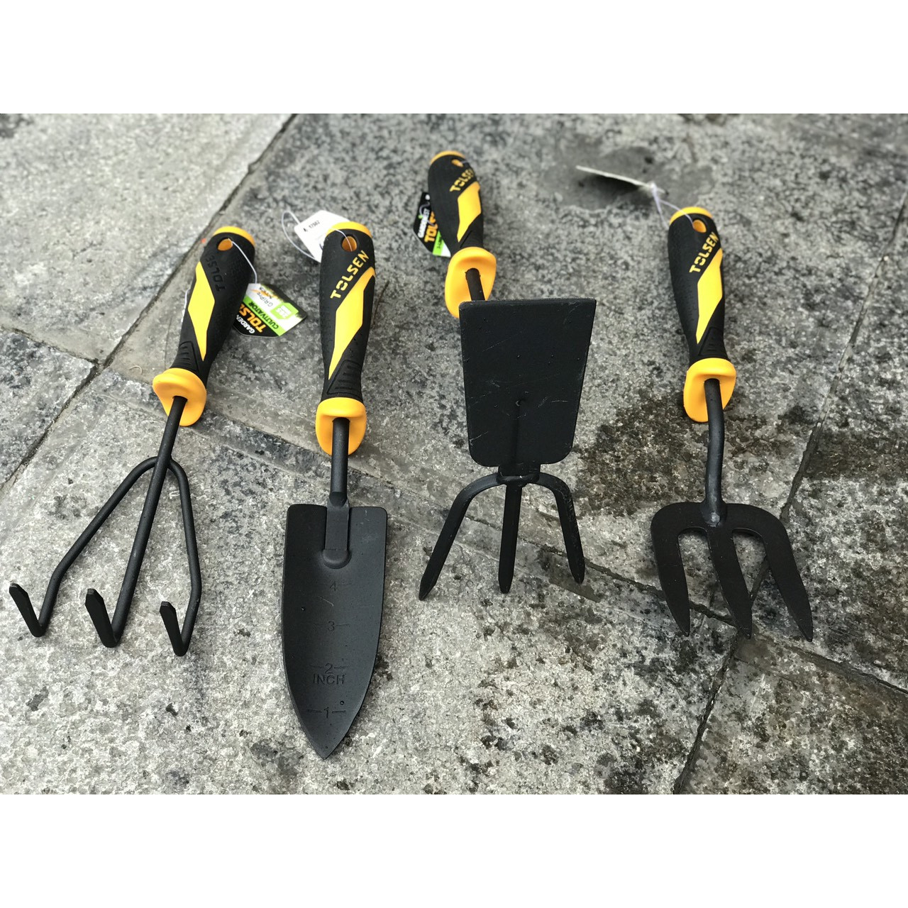 Bộ 4 dụng cụ quốc xẻng làm vườn chính hãng Tolsen tặng găng tay cao su kháng khuẩn