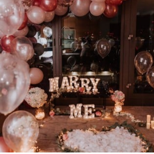 Bộ bong bóng trang trí cầu hôn proposal balloon set hpni29