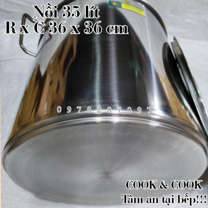 Nồi súp inox 30, 35 lít đáy từ size 36 nồi hầm xương, nồi luộc gà, nồi luộc bánh chưng, nồi phở