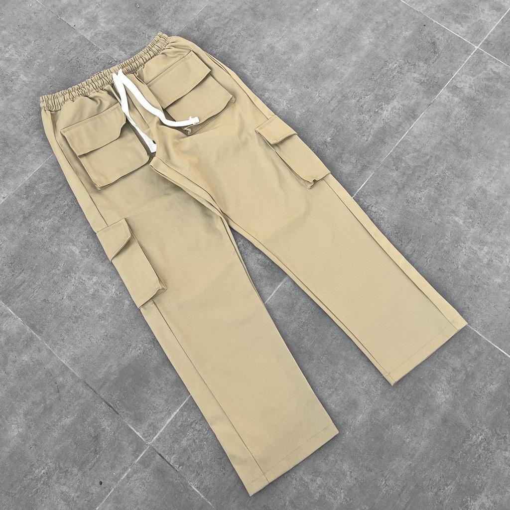 Quần cargo pant kaki ống rộng unisex , pant box 6 hộp chất kaki co dãn , quần túi hộp nam nữ phong cách y2k - Gin Store