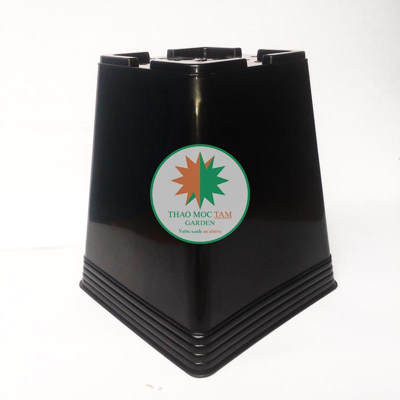 Chậu Vuông Dày 34x39cm Trồng Hoa Hồng, Sung Mỹ, Cây Kiểng – Chất liệu nhựa PP, dẻo dai chất lượng cao