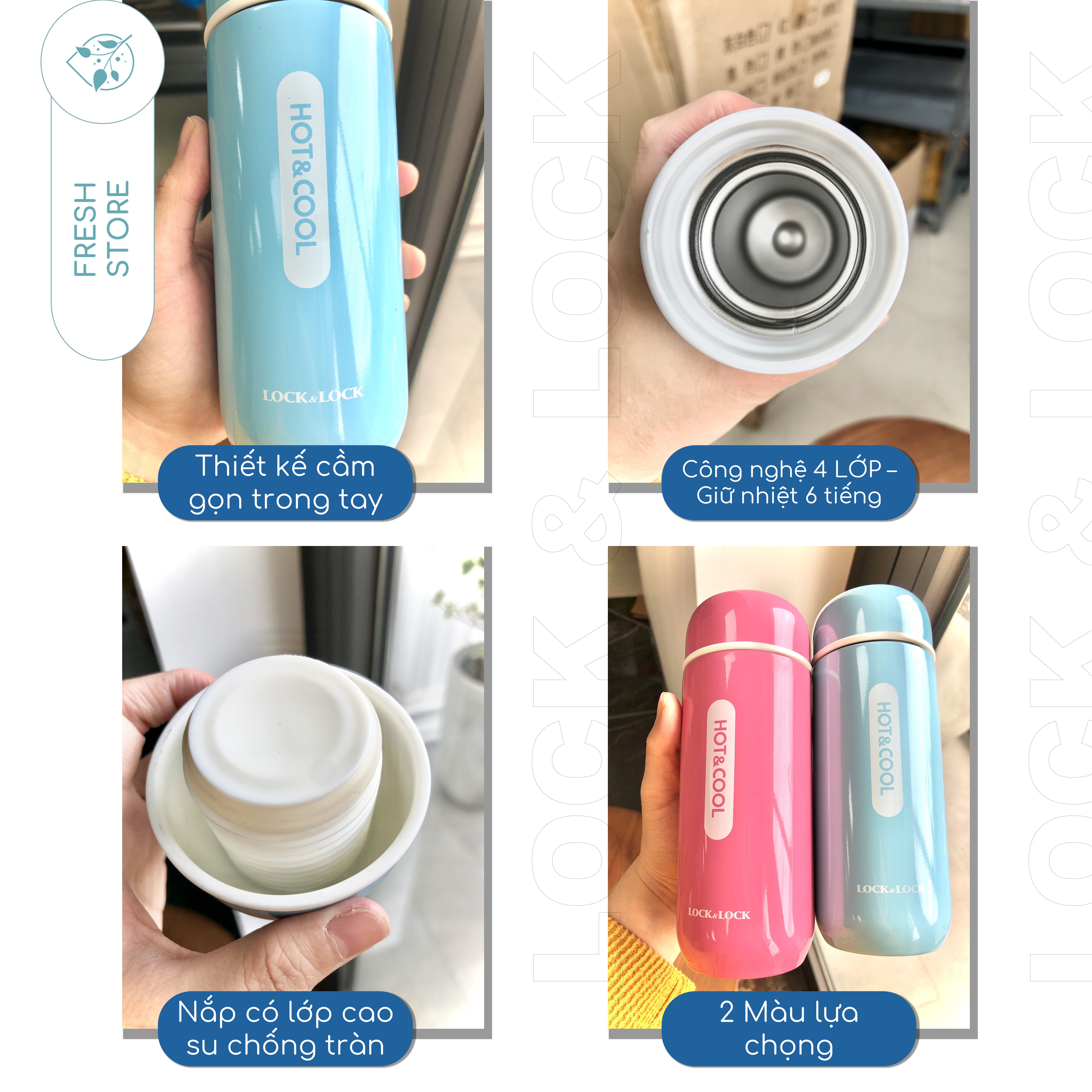 Bình Giữ Nhiệt LocknLock Cao Cấp 200ml Cute Tumbler - FRESH ONLINE STORE