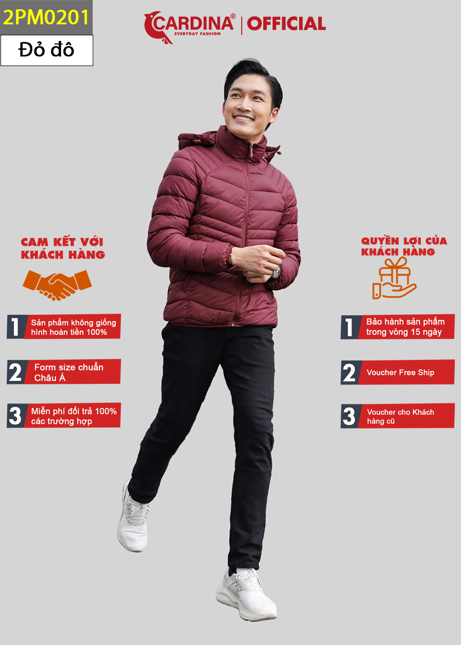 Áo Phao Nam CARDINA Chần Bông Nhật Cao Cấp Chống Nước Siêu Nhẹ 2PM02