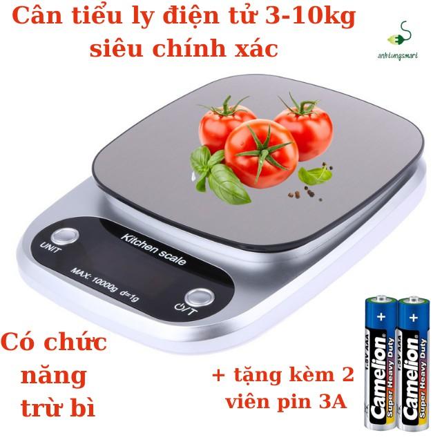 Cân Tiểu Ly Điện tử Dùng Trong Nhà bếp Eblance độ chính xác cao cân từ 10Kg đến 1G