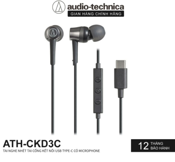 Tai nghe nhét tai Audio-technica ATH-CKD3C cổng kết nối USB Type-C HÀNG CHÍNH HÃNG