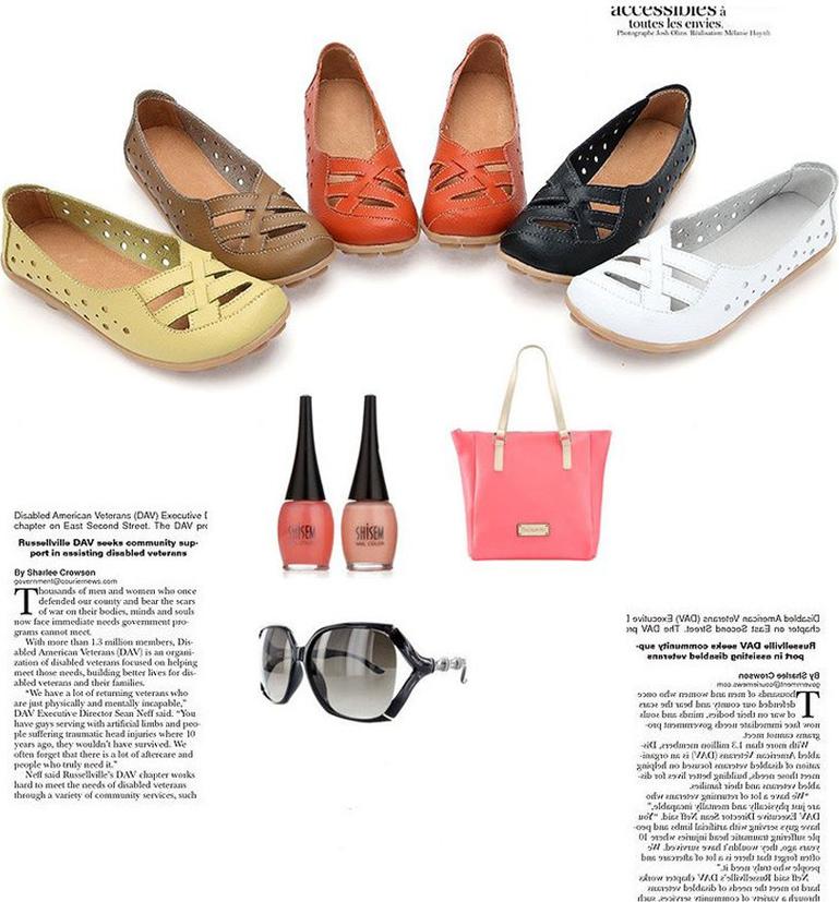 Women's Flat Hollow Loafers Soft Bottom Casual Peas Shoes Boat Shoes
