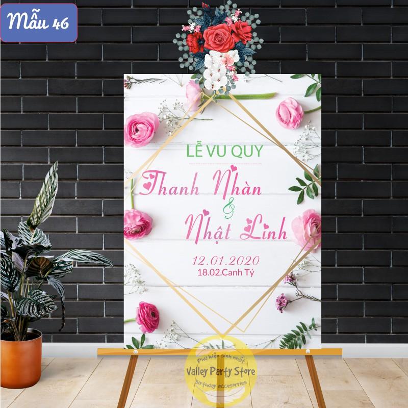 Combo 2 Bảng Cổng Cưới 60x80cm + Bảng Treo Cổng Hoa 50x70cm + 12 Tem Dán Chai Nước