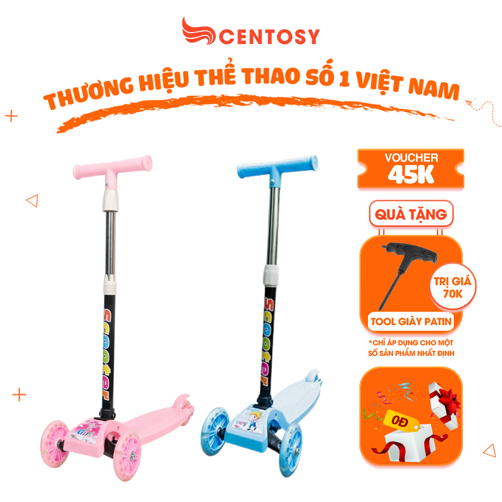 Xe Scooter Trẻ Em Centosy HY01 - Màu Sắc Bắt Mắt, Có Đèn Nháy Tặng Phụ Kiện Đơn Từ 799K