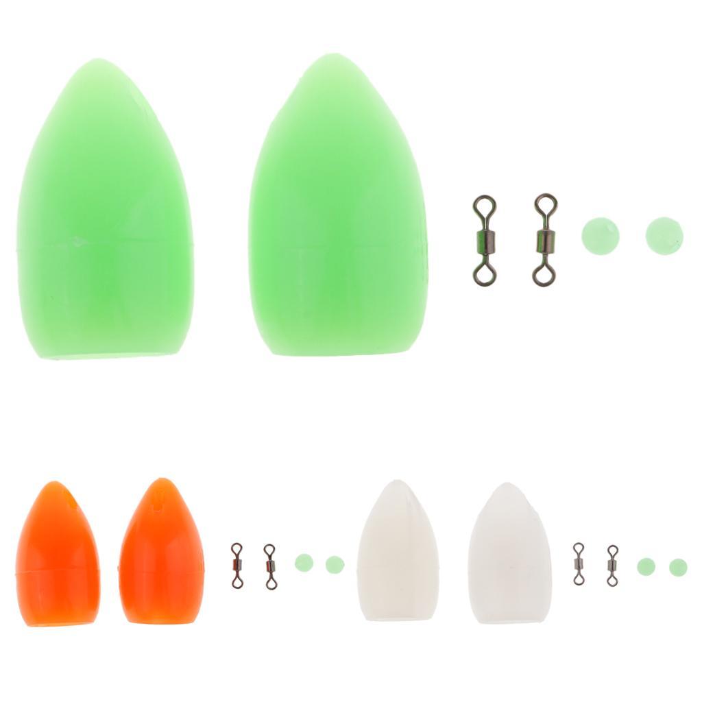 2pcs Bombarda Carp Coarse Trout Bass Sea Lure Fishing Tackle with Beads and Rolling swivels 2.8cm 3.2g