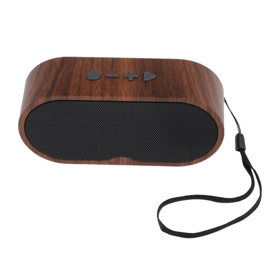 Wood Grain Wireless Bluetooth 5.0 Speaker Loudspeaker With Mic FM USB TF