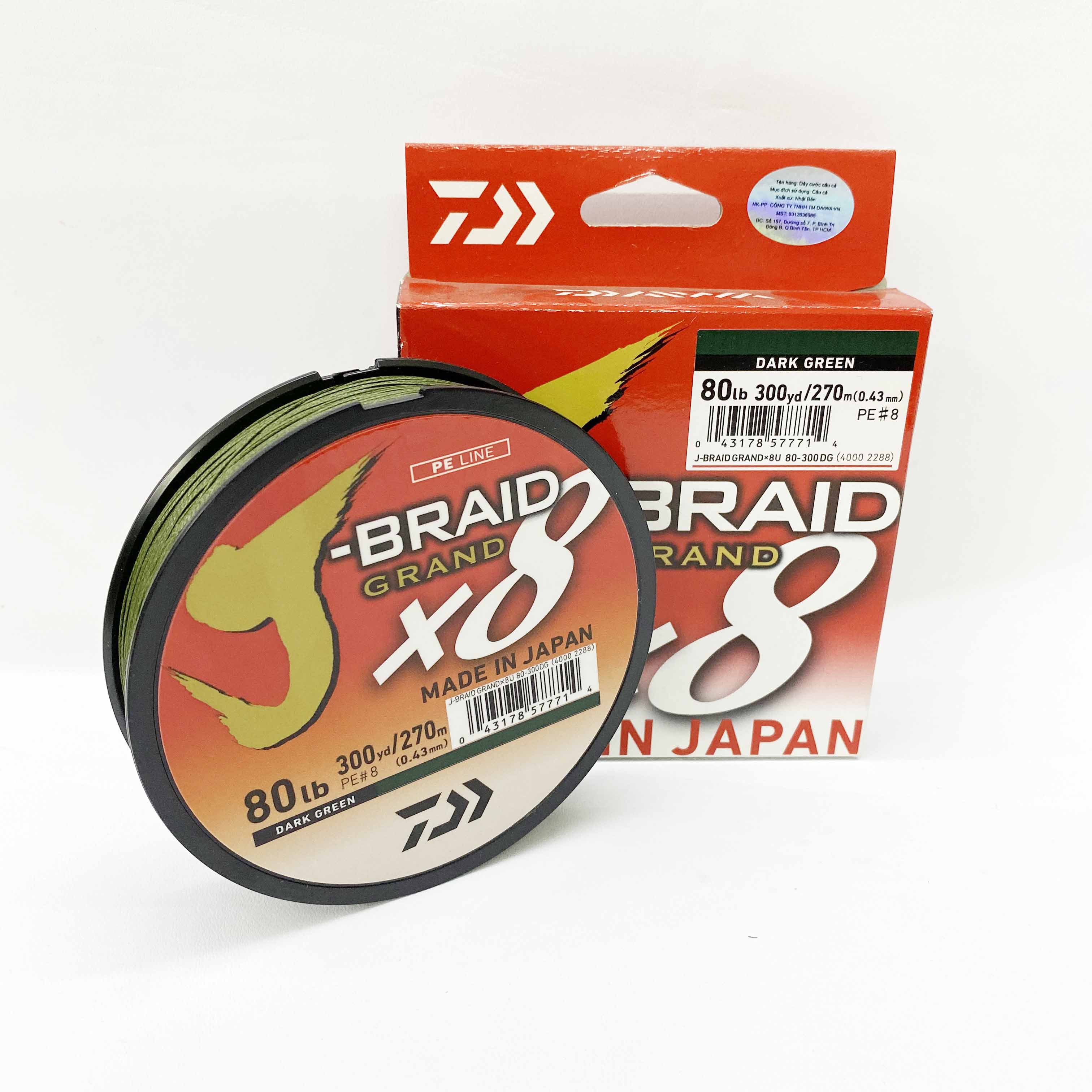 Dây câu cá siêu bền Daiwa JBraid X8