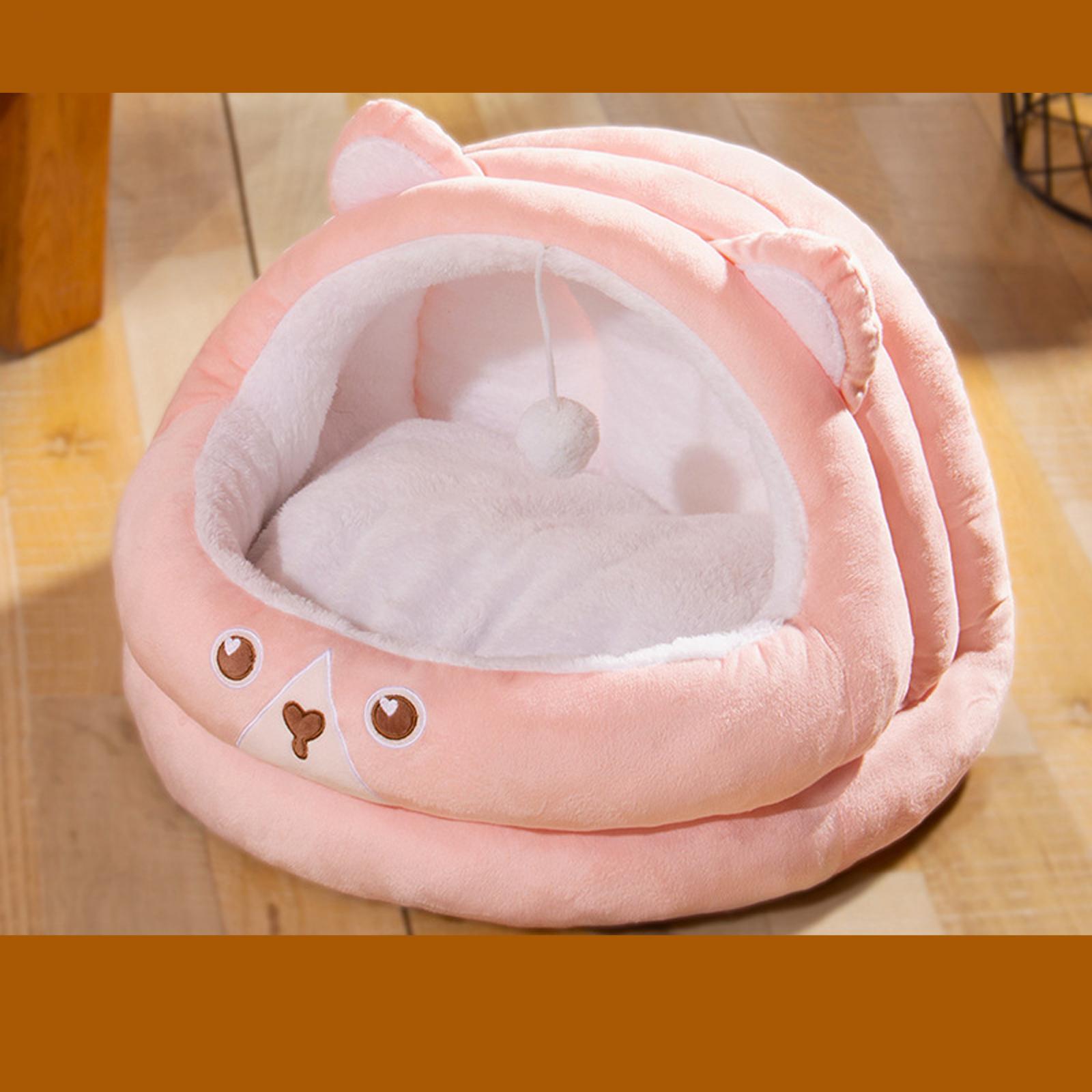 Bear Shaped Cat Bed Cave Indoor Indoor Cats Cozy Sleeping Calming Furniture Kennel Cat Bed Semi Enclosed Pet Cat Nest for Puppy Cats
