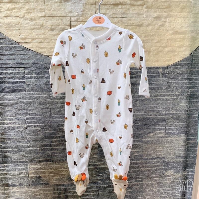 Body Sleepsuit cotton xuất dư liền tất dành cho bé trai bé gái 0-24m[NGẪU NHIÊN]