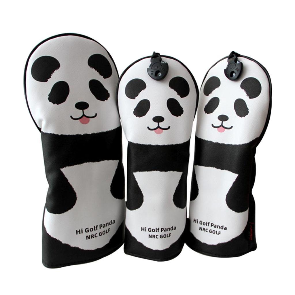 3pcs Golf Club Head Cover Golf Wood Driver Headcover Protector w/ Number Tag