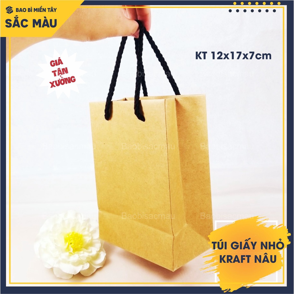 Sét 10 Túi Giấy Kraft Nâu thời trang nhiều kích thước