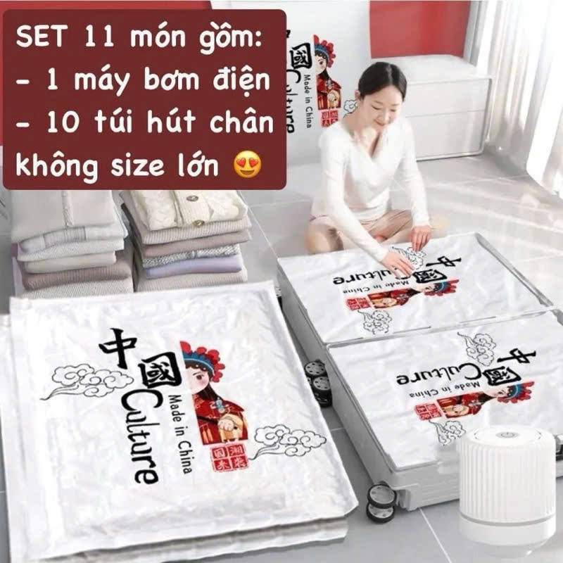 Túi Hút Chân Không và Máy Bơm Nén Khí FL84 - Giải Pháp Bảo Quản Đồ Đạc, Quần Áo Gọn Gàng, Tiện Lợi Cho Mọi Gia Đình - HÀNG CHÍNH HÃNG MINIIN