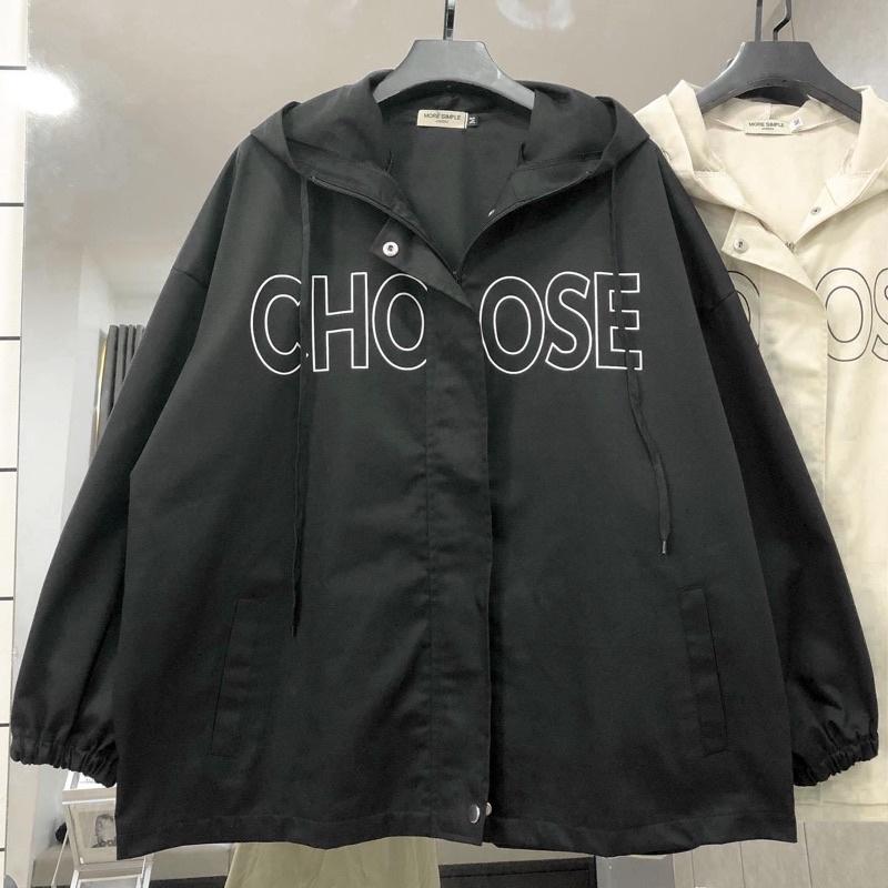 Áo Khoác Jacket Form Rộng CHOOSE Vải Dù Trượt Nước Phong Cách Ulzzang