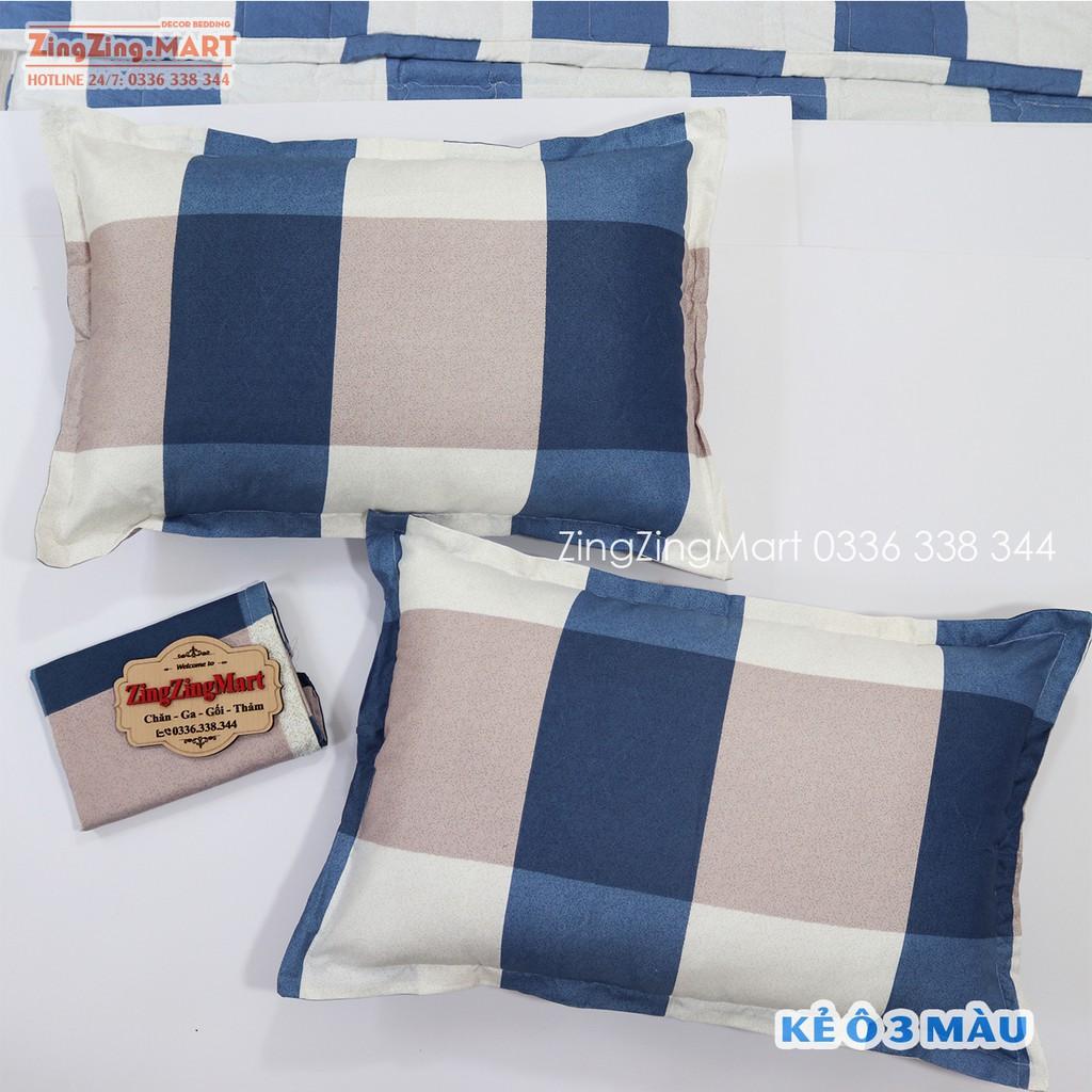 Vỏ gối nằm mẫu tam giác ghi chất poly cotton - không lo bai xù (Được chọn mẫu