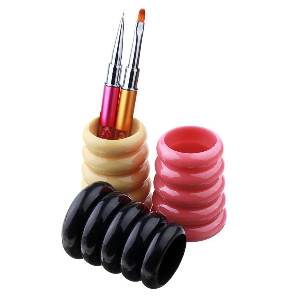 Nail Art Pen Brush Holder-case Makeup Brush Holder Storage Container Beige