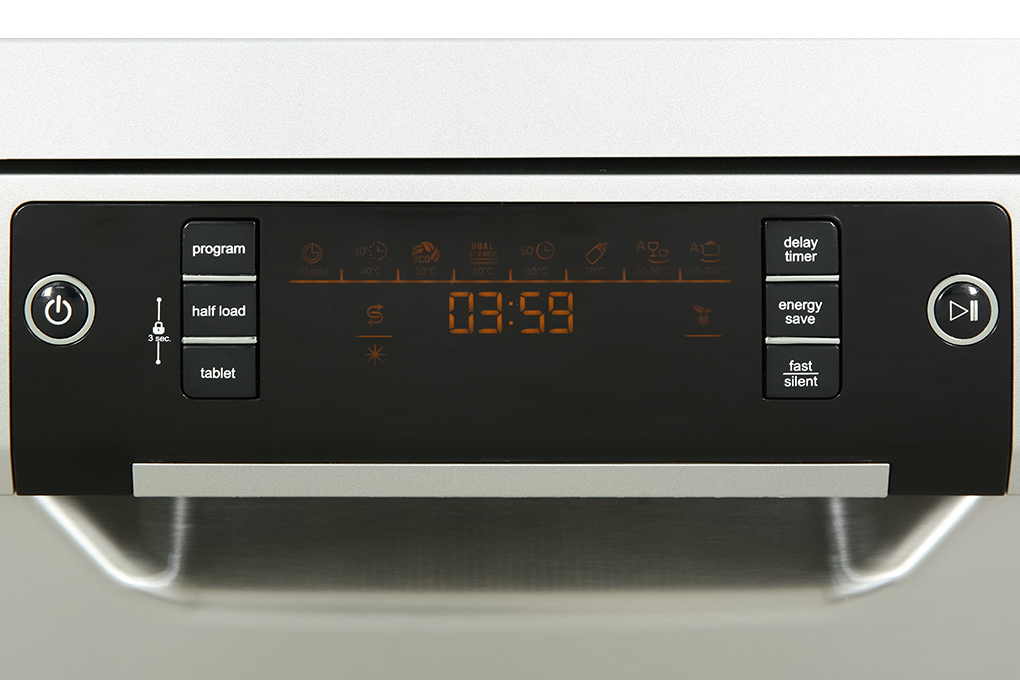 Máy rửa chén Hafele HDW-F60C/ 533.23.200 - Trọng tải rửa 15 bộ đồ ăn Châu Âu- Sản xuất Thổ Nhĩ Kỳ - Rửa nửa tải - Hàng chính hãng