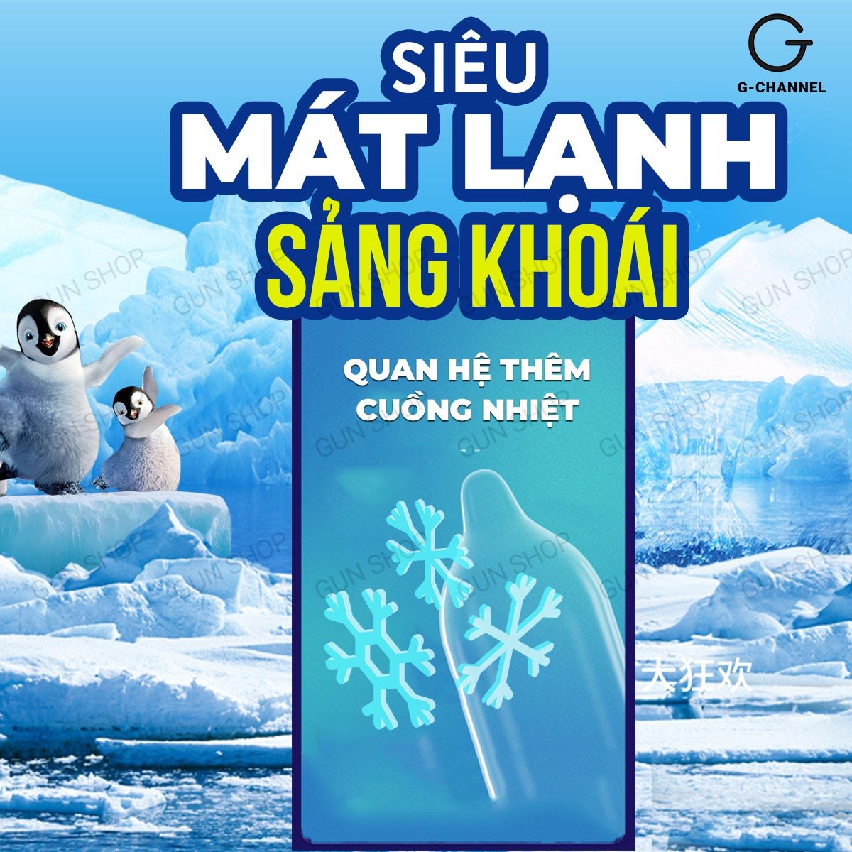 Bao cao su Muaisi Cool siêu điểm nổi, mát lạnh - Hộp 10 cái