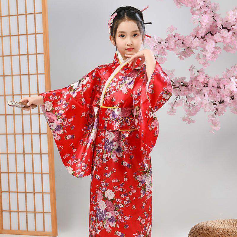 (CÓ SẴN) Trang Phục Kimono Cho Bé Gái, Bộ Yukata Trẻ Em Nhiều Màu Sắc