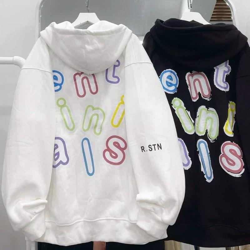 Áo khoác nỉ Ulzzang unisex zip kéo form rộng in chữ nhiều màu,Áo hoodie nữ chống nắng chống lạnh thời trang thu đông