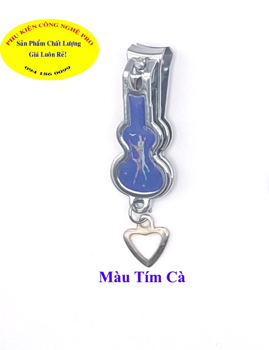 Bấm móng tay Chất liệu thép không gỉ, Dài 4.5cm, Hình cây đàn, Sắc bén, Bền đẹp, An toàn sử dụng