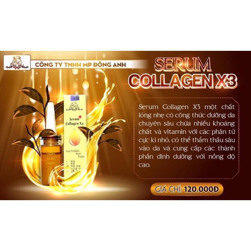 Serum collagen x3 serum dưỡng da ngừa nám tàn nhang Đông Anh 20ml