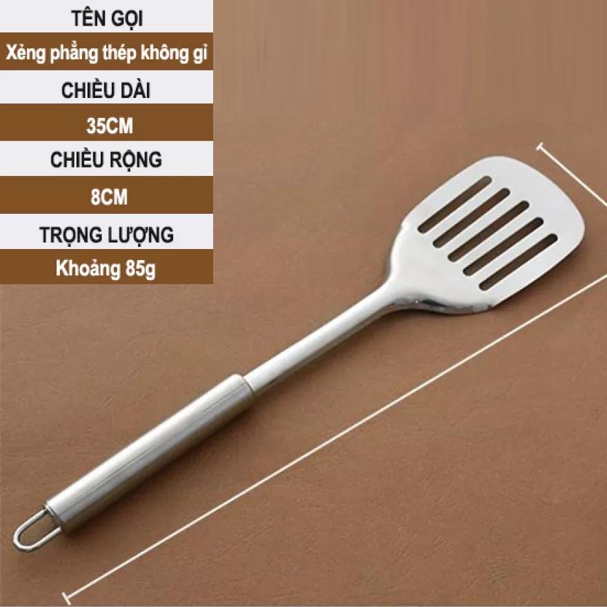 BỘ 5 món Dụng cụ nhà bếp. Bộ Muỗng Sạn Vá Canh, Sạn lỗ, Vá lỗ INOX. Bộ dụng cụ chế biến nấu ăn phục vụ bàn ăn sang trọng