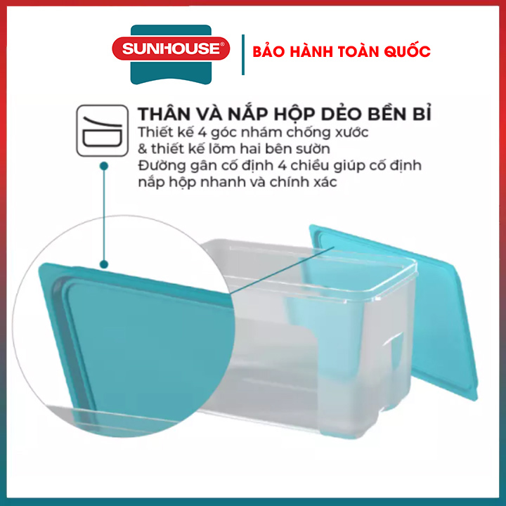 Bộ 3 và 4 hộp nhựa đựng thực phẩm Nhập Khẩu SUNHOUSE  2700ml 1100ml 500ml 500ml hộp trữ đông hộp bảo quản thực phẩm tủ lạnh hộp đựng thực phẩm hộp  hộp đựng cơm giữ nhiệt