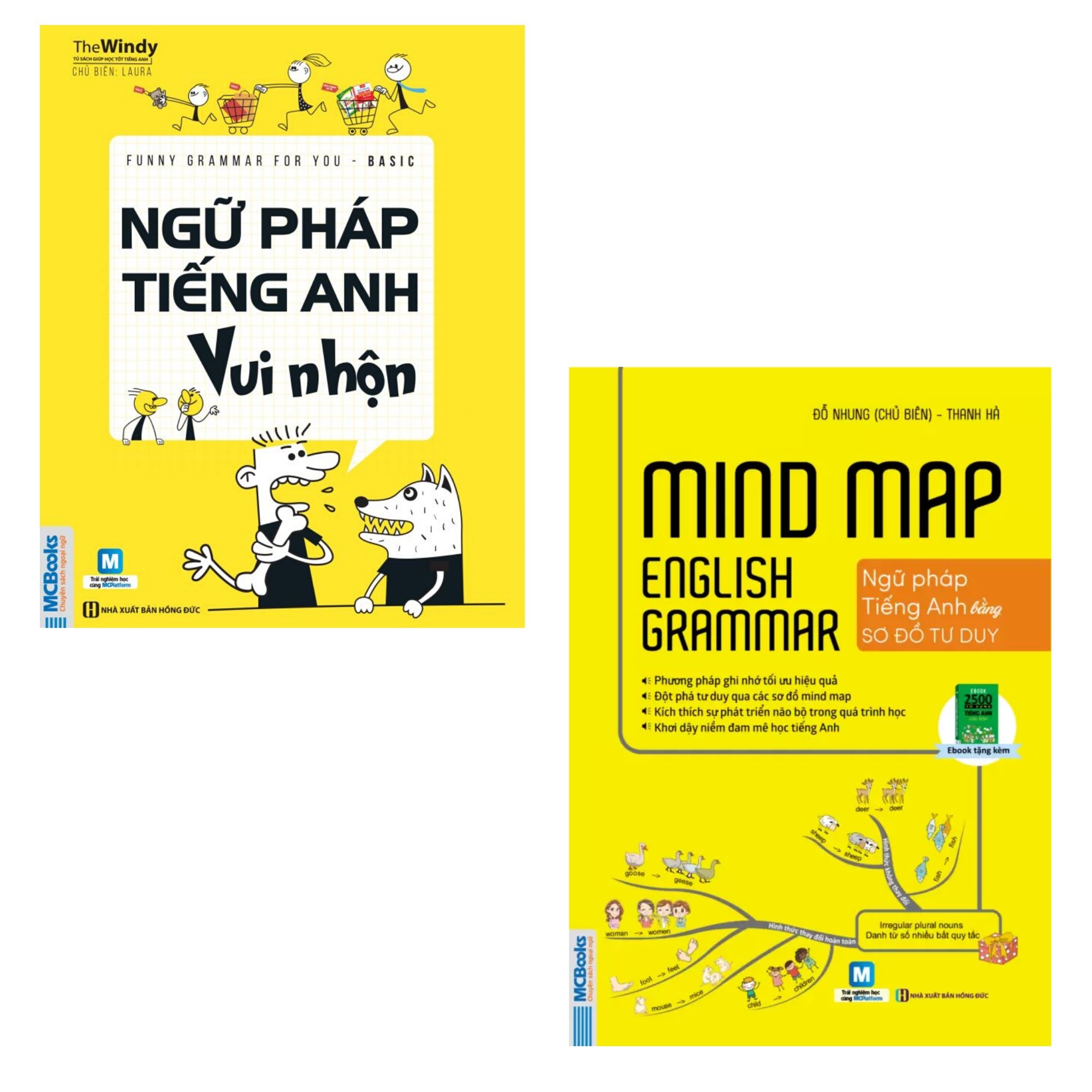 COMBO Funny Grammar for you Basic Ngữ pháp tiếng Anh vui nhộn + Mindmap English Grammar Ngữ pháp tiếng Anh bằng sơ đồ tư duy