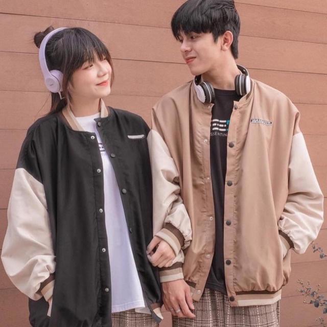 Áo Khoác Dù BOMBER WAS (màu Đen/Nâu)/ Jacket   Form Rộng Tay Dài Ulzzang Unisex