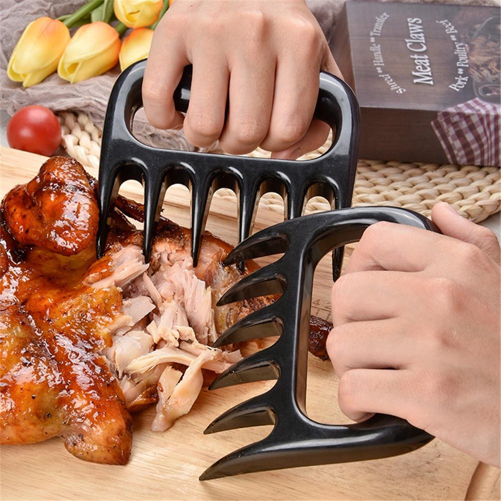 Meat Fork Shredder Barbecue Fork Bear Claw Meat Separator Handle Kitchen Food Fork Meat Slicer BBQ Grill Meat Handler Kitchen