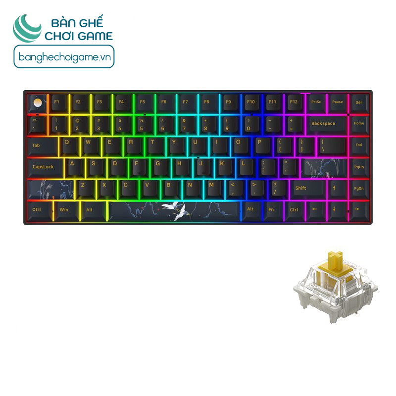 Bàn phím cơ không dây Newmen GM840 Pro Hạc Trăng Mây / Gateron G-Pro/ Hot Swap - Hàng chính hãng