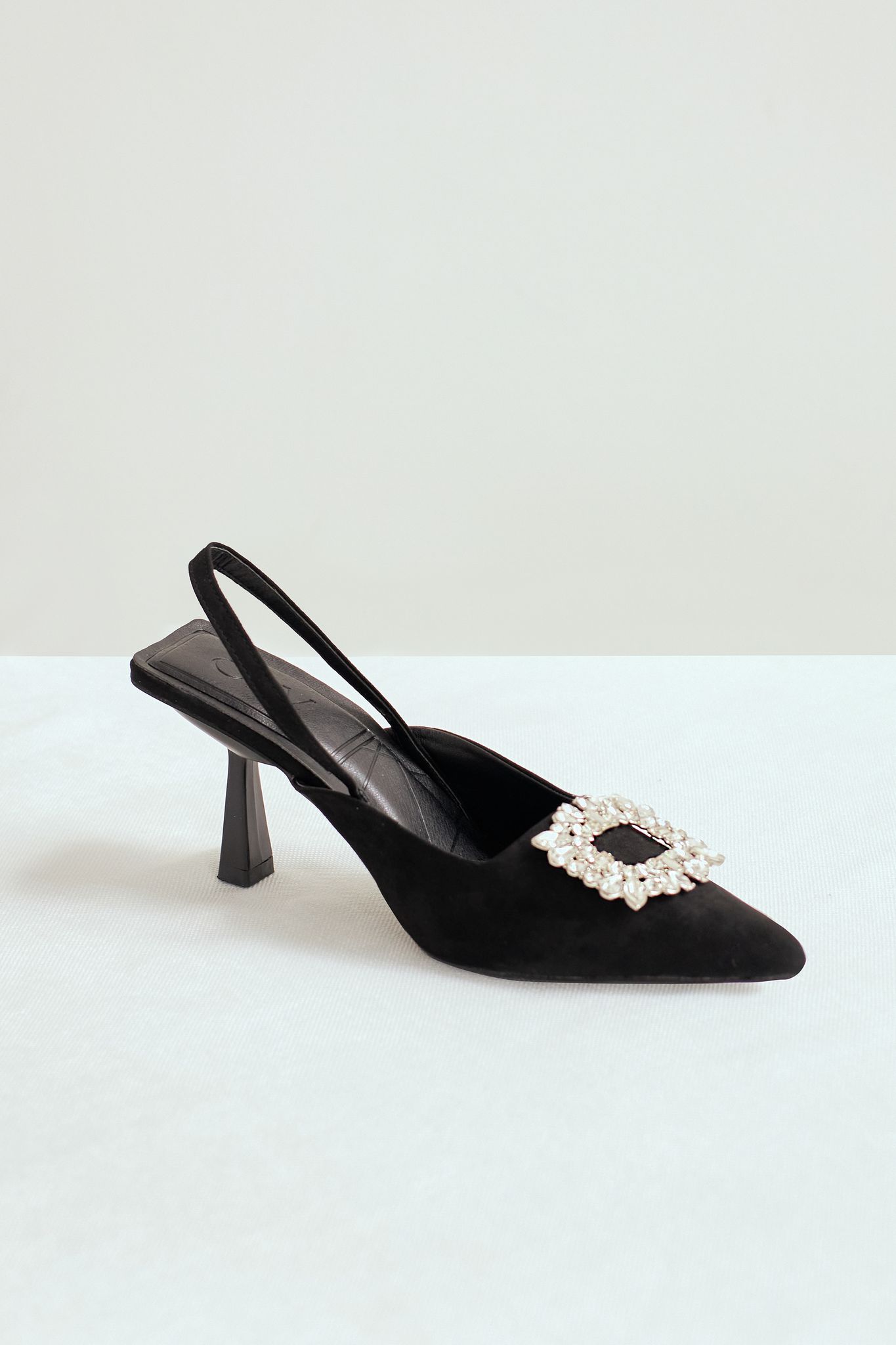 OLV - Giày Rhinestone Decor Slingback Heels