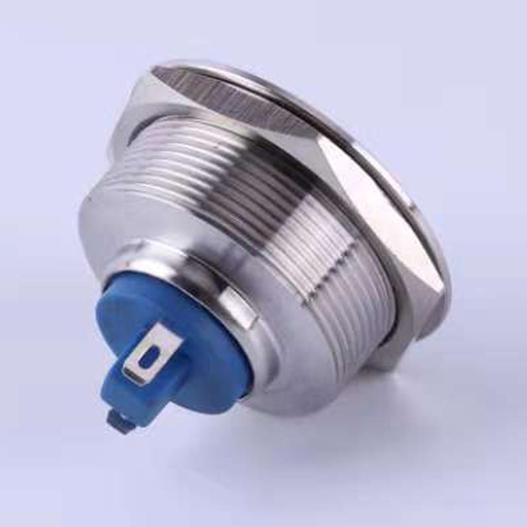 28mm 12V LED Xanh Dương IP67 Kim Loại Phi Tín Hiệu Đèn báo IB28B-FJ-D
