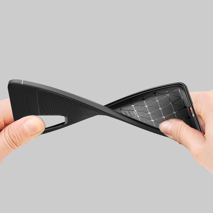 Ốp lưng silicon dẻo giả da Auto Focus cao cấp dành cho Samsung Galaxy A91 - Hàng chính hãng