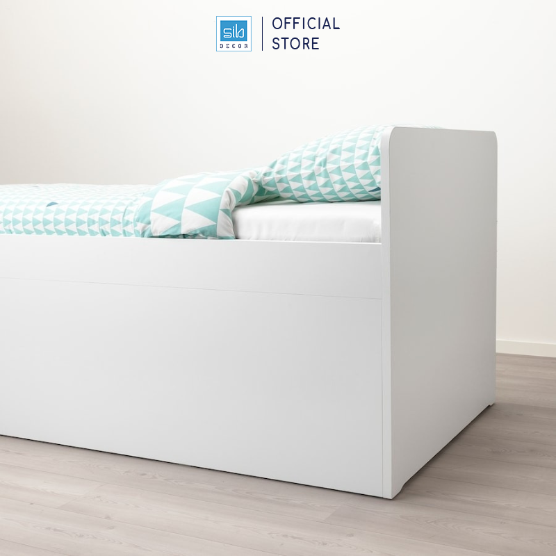 Giường Ngủ Cho Bé Có 4 Ngăn Kéo Đựng Đồ Đa Năng Màu Trắng SIB Decor GN34