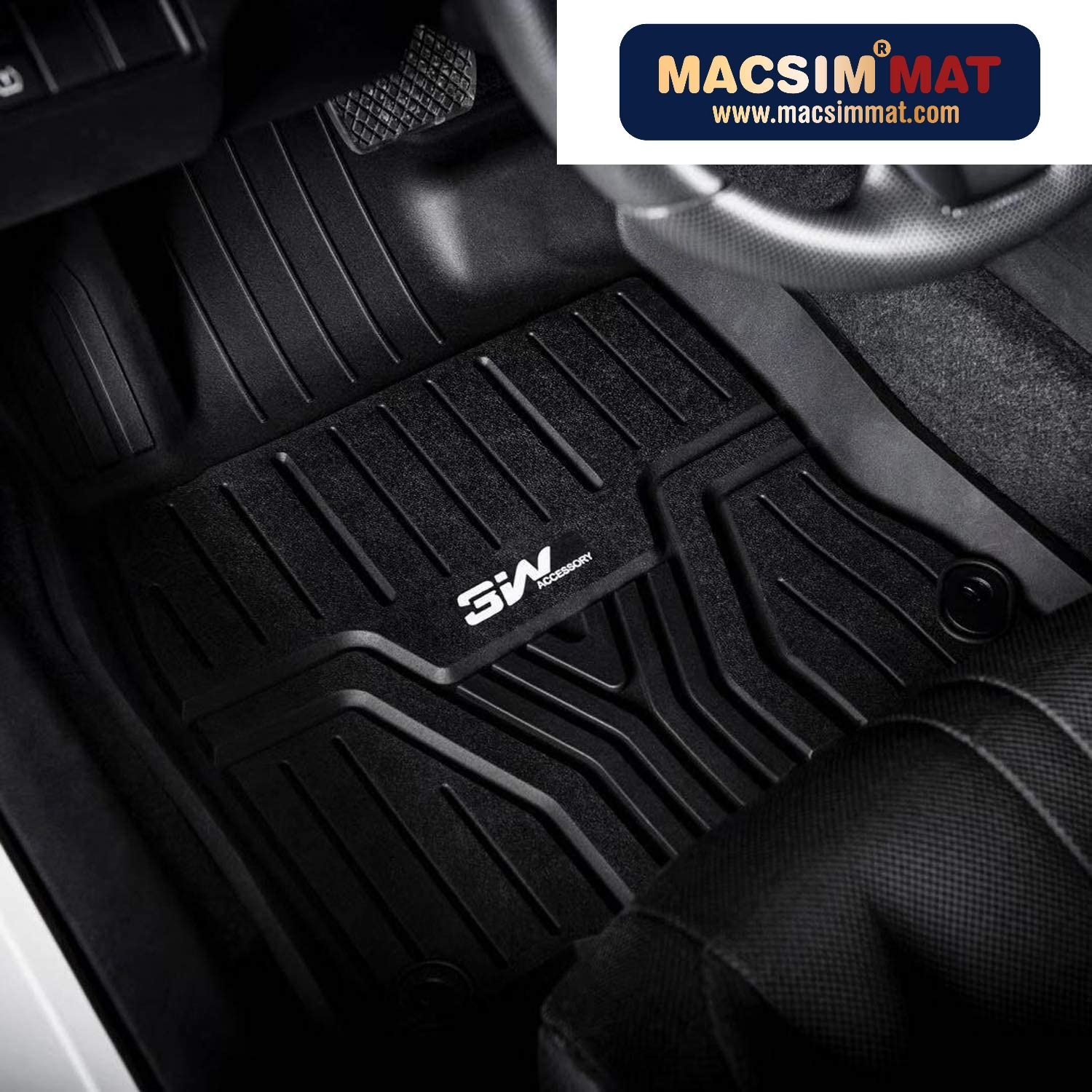 Thảm lót sàn xe ô tô dành cho HONDA ACCORD 2017-đến nay Nhãn hiệu Macsim 3W chất liệu nhựa TPE đúc khuôn cao cấp - màu đen