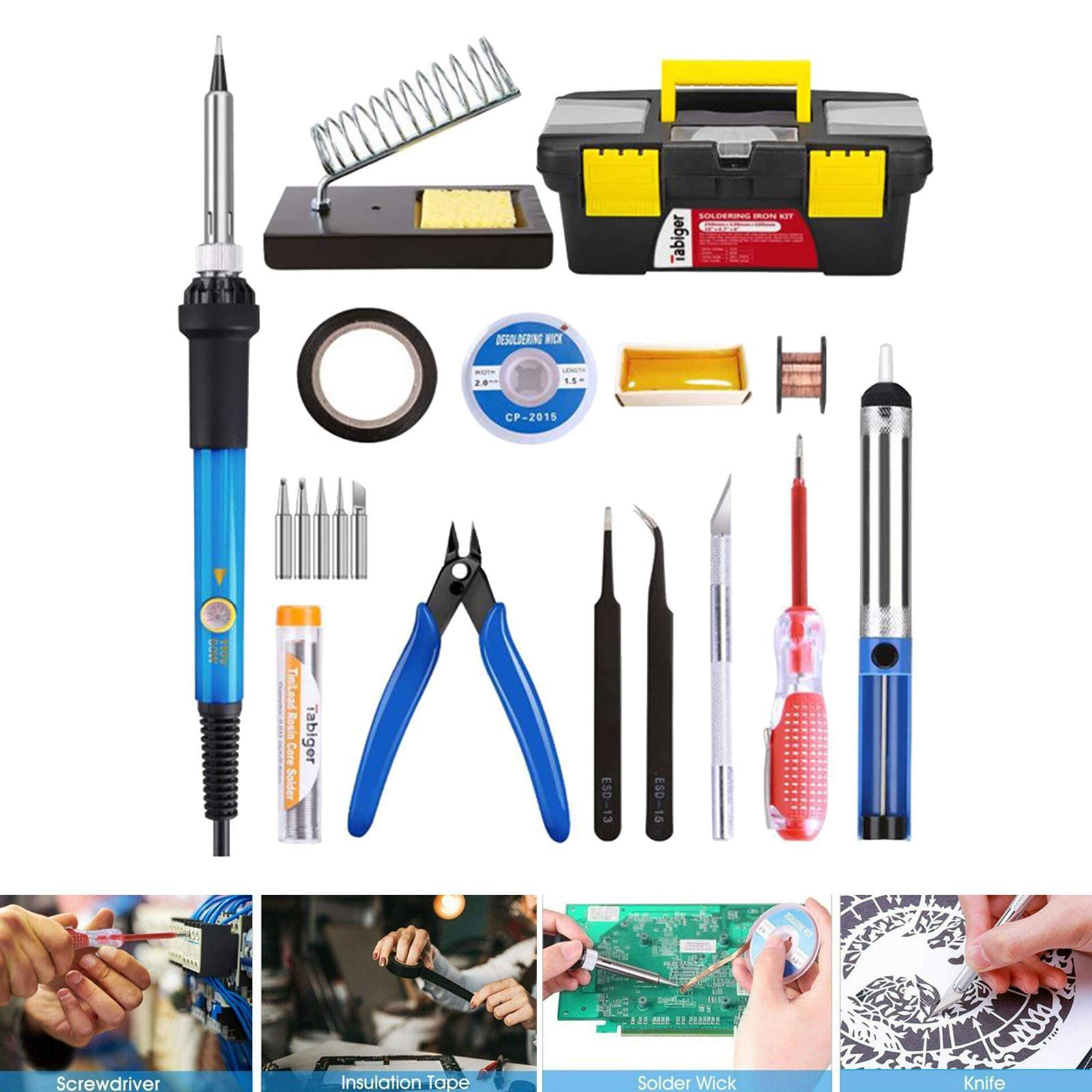 Electric Soldering Iron Gun Tool Kit Welding Desoldering Pump Tool 110V 60W