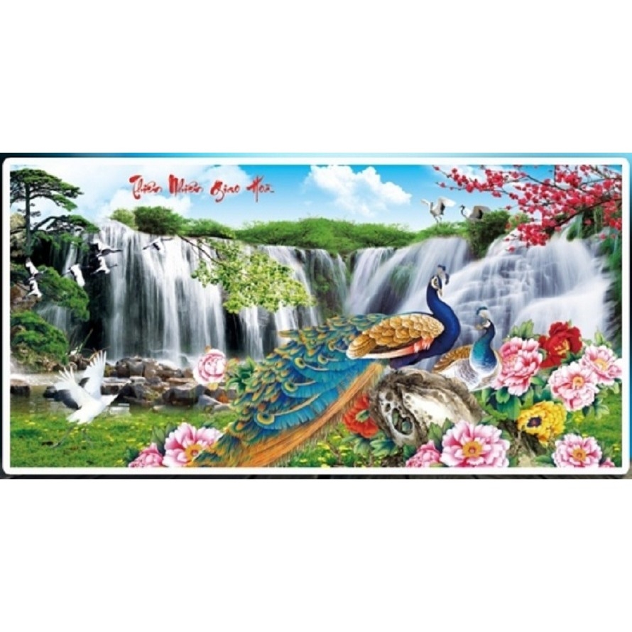 Tranh đính đá Thiên nhiên giao hòa 150x73cm - chưa đính