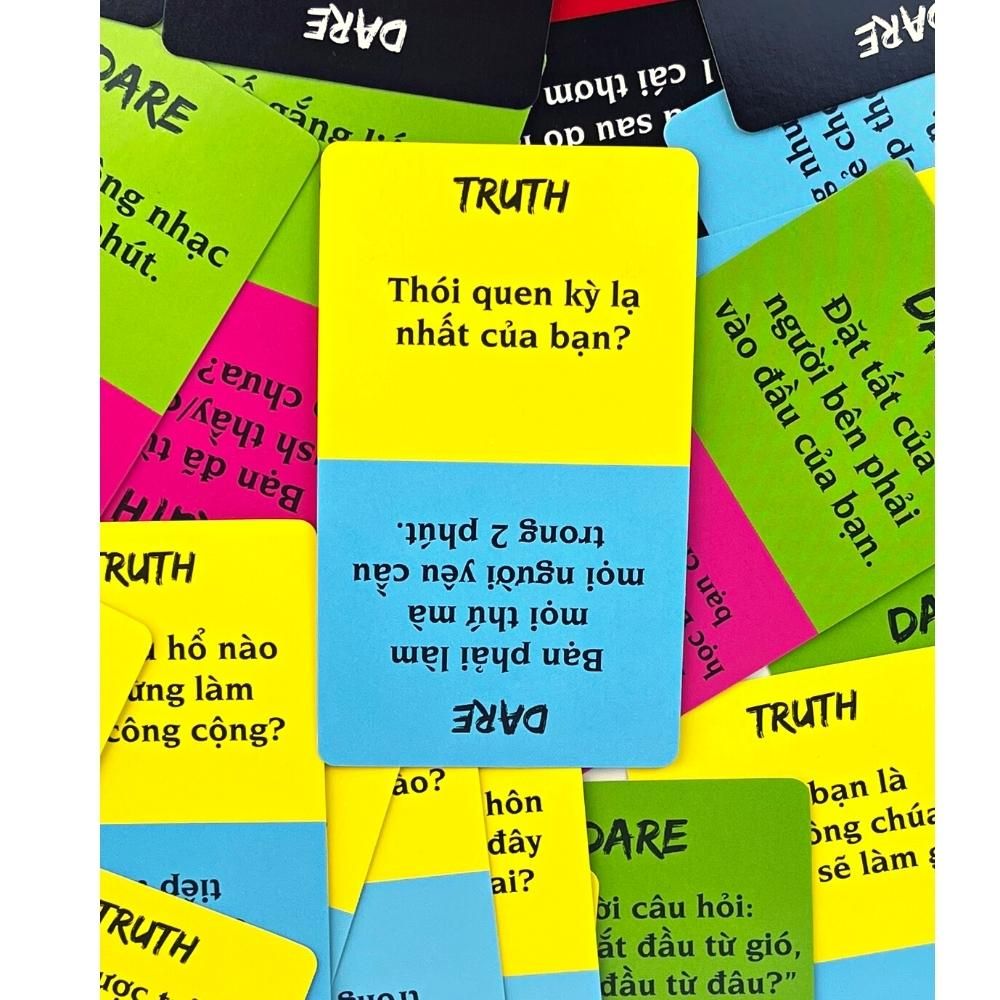 Bộ bài Truth or Dare Thách Hay Thật 120 Lá Nhóm Bạn Tưng Bừng Trong Bữa Tiệc