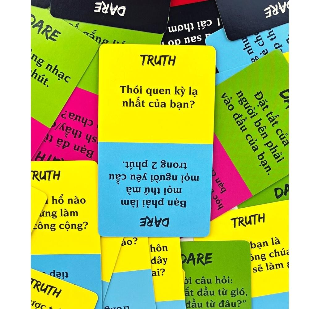 Bộ bài Truth or Dare Thách Hay Thật 120 Lá Nhóm Bạn Tưng Bừng Trong Bữa Tiệc