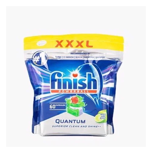 viên rửa bát Finish Quantum 60 viên Dishwasher Tablets Apple &amp; Lime - hương chanh, táo